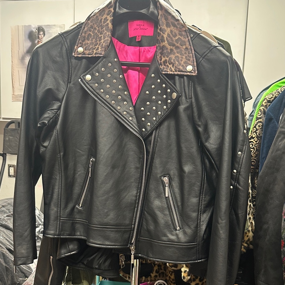 Torrid Betsey Johnson studded motorcycle jacket